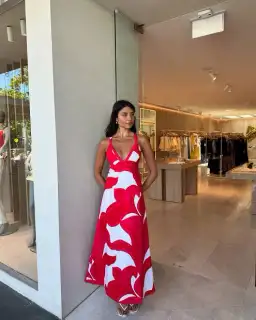 Kookai Zani Maxi Dress in Red/White Size AU 6 for rent on The Volte - image 3