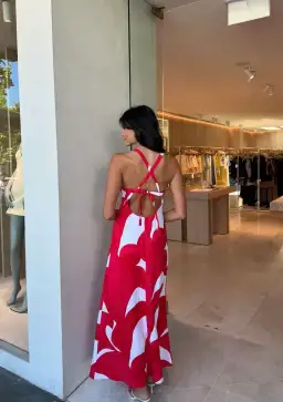 Kookai Zani Maxi Dress in Red/White Size AU 6 for rent on The Volte - image 4