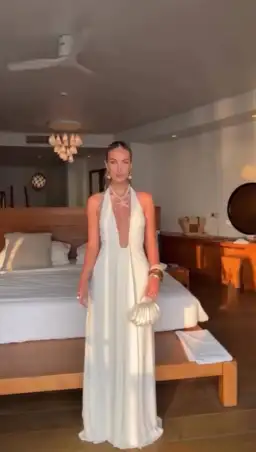 Misha Jennifer Cupro Maxi Dress ivory Size S/AU 8 