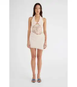  Benni Rocky Mini Dress in Seashell Ivory Size AU 8