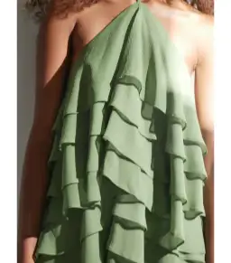 Third Form Gaia Tiered Maxi Dress in Juniper Size AU 8 for rent on The Volte - image 2