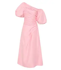 Aje Cadence Ruched Midi Dress Ballerina Pink Size AU 8 for rent on The Volte - image 5