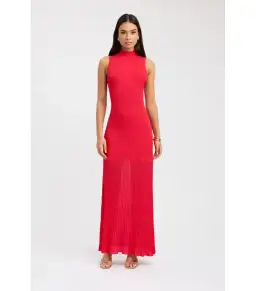 Kookai Manhattan Maxi Dress in Rose Red Size AU 8