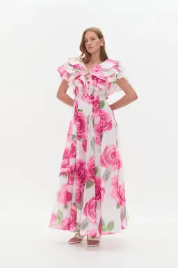 Aje Olea Maxi Dress Soft Rose Light Size AU 4 for rent on The Volte - image 4