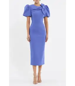 Rebecca Vallance Violetta Midi Dress in Periwinkle Blue Size AU 10