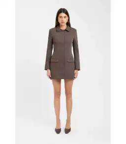 Kookai Oyster Suit Mini Dress Brown Size AU 8 for rent on The Volte - image 1