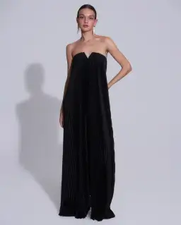 L’Idee Black Tie Maxi Gown in Noir Size AU 8