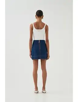 Aje Carmen Denim Mini Skirt Denim Size 6  for rent on The Volte - image 4
