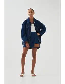 Aje Carmen Denim Mini Skirt Denim Size 6  for rent on The Volte - image 5