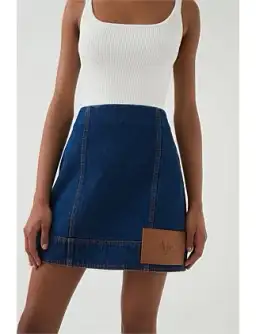 Aje Carmen Denim Mini Skirt Denim Size 6  for rent on The Volte - image 2