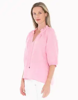 Jump Ruffle Neck Top Flamingo Size AU 16  for rent on The Volte - image 2