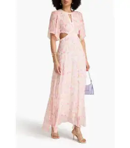 Maje Cutout Georgette Maxi Dress Printed Size 36 / AU 8 