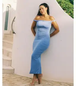 Johansen The Long Poppy Maxi Dress Blue Size Small / AU 8