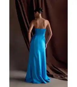 Meshki Rosella Satin Maxi Gown Cyan Blue Size AU 8 for rent on The Volte - image 4