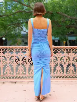 By Nicola Bay Gathered Maxi Dress Blue Size 10  for rent on The Volte - image 2