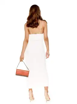 Dion Lee Viscose Pierced Jersey Dress in Ivory Size 12  for rent on The Volte - image 2