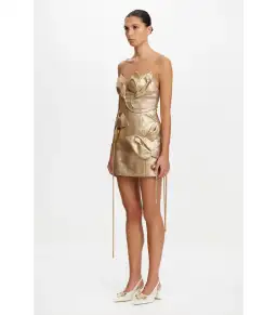 Acler Hillsome Mini Dress Gold Size AU 10 for rent on The Volte - image 2