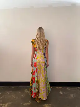 Alemais Poppy Spliced Midi Dress Multi Size 8 for rent on The Volte - image 5