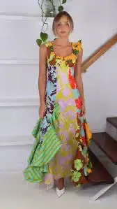 Alemais Poppy Spliced Midi Dress Multi Size 8 for rent on The Volte - image 1