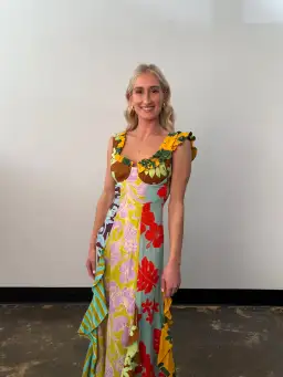 Alemais Poppy Spliced Midi Dress Multi Size 8 for rent on The Volte - image 6