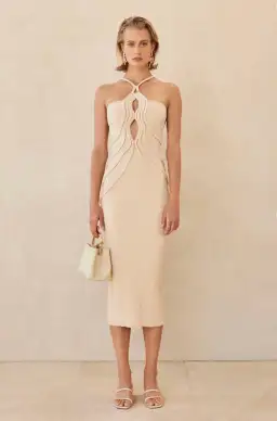 Cult Gaia Avery Knit Dress Cream Size 8 for rent on The Volte - image 1