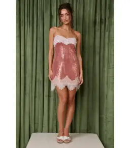 Fait Par Fouch Celeste Mini Dress Rose Glimmer Size AU 6 