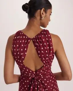 Saba Tilda Silk Cotton Maxi Dress Burgundy Size 8  for rent on The Volte - image 4