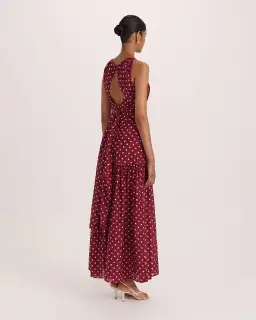 Saba Tilda Silk Cotton Maxi Dress Burgundy Size 8  for rent on The Volte - image 2