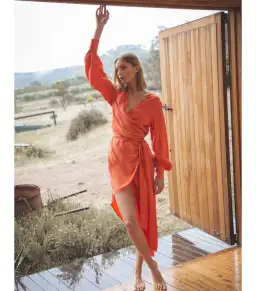 Winona Mirabelle Asymmetrical Dress Orange Size AU 8  for rent on The Volte - image 1