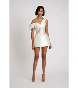 Eliya The Label Romeo Mini Dress White Size AU 10