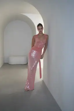 Deconduarte Lilou  Maxi Dress in Coral Size AU 10 for rent on The Volte - image 2