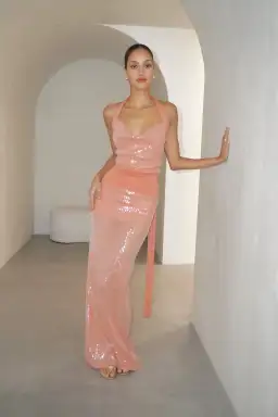 Deconduarte Lilou  Maxi Dress in Coral Size AU 10 for rent on The Volte - image 1