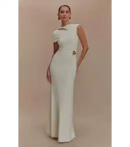 Meshki Kaida Slinky Maxi Dress Ivory Size S / AU 8 for rent on The Volte - image 1
