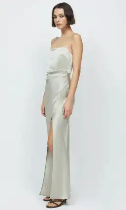  Bec + Bridge Nadia Maxi Ecru Gown Silver Size  8 