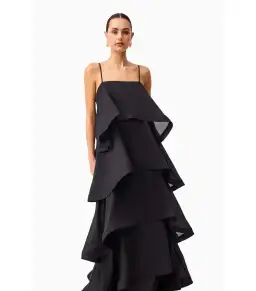 Elliatt Tilly Tiered Maxi Dress Black Size M / AU 10 for rent on The Volte - image 4