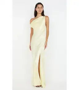 Bec & Bridge Sol Asym Maxi Dress Ice Yellow Size AU 8
