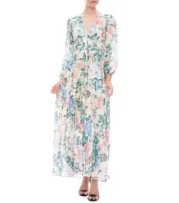 Zimmermann Verity Plunge Long Dress Dreamy Print Size 3 / AU 14