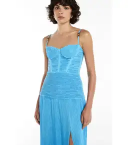 Manning Cartell Double Time Pleat Maxi Dress in Cerulean Blue Size AU 12 for rent on The Volte - image 4