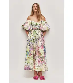 Aje Adina Floral Midi Dress Lavandula Size AU 14 for rent on The Volte - image 1