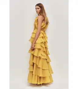 Aje Cleo Maxi Gown in Chartreuse Size AU 10  for rent on The Volte - image 3