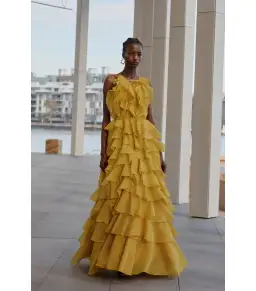 Aje Cleo Maxi Gown in Chartreuse Size AU 10  for rent on The Volte - image 4