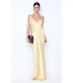 Bec & Bridge Gia Halter Maxi Dress Wheat Size AU 10