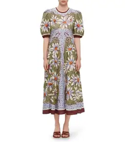 Alemais Daisy Linen Midi Dress Multi Size AU 12 for rent on The Volte - image 1