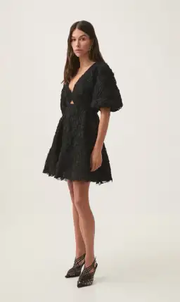 Aje Florential Mini Swing Dress Black Size 14 for rent on The Volte - image 2