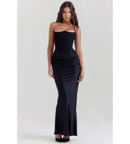 House of CB Persephone Corset Dress Black Size 8  for rent on The Volte - image 1