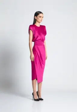 Zhivago Bondi Midi Dress Fuschia Size 12 for rent on The Volte - image 3
