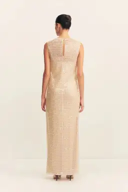 Shona Joy Everly High Neck Sleeveless Maxi Dress Macadamia Size 10 for rent on The Volte - image 5