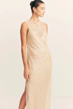 Shona Joy Everly High Neck Sleeveless Maxi Dress Macadamia Size 10 for rent on The Volte - image 2