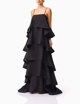 Elliatt Tilly 5 Tiered Maxi Dress in Black Size AU 8 for rent on The Volte - image 2