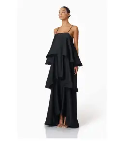  Elliatt Tilly Tiered Maxi Dress Black Size AU 12 for rent on The Volte - image 3